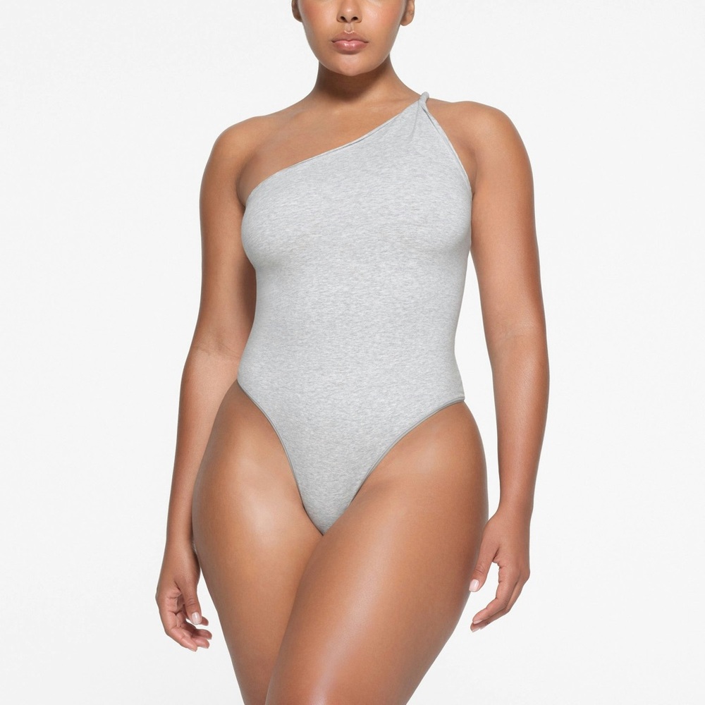 SKIMS Cotton Twist One Shoulder Bodysuit